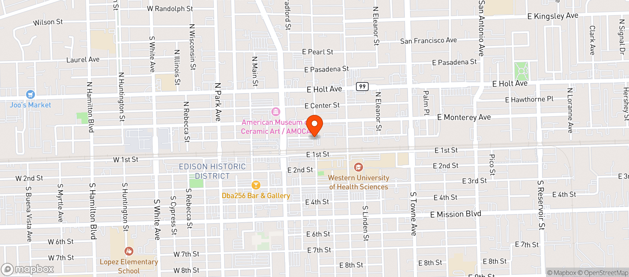 Map showing The Spot