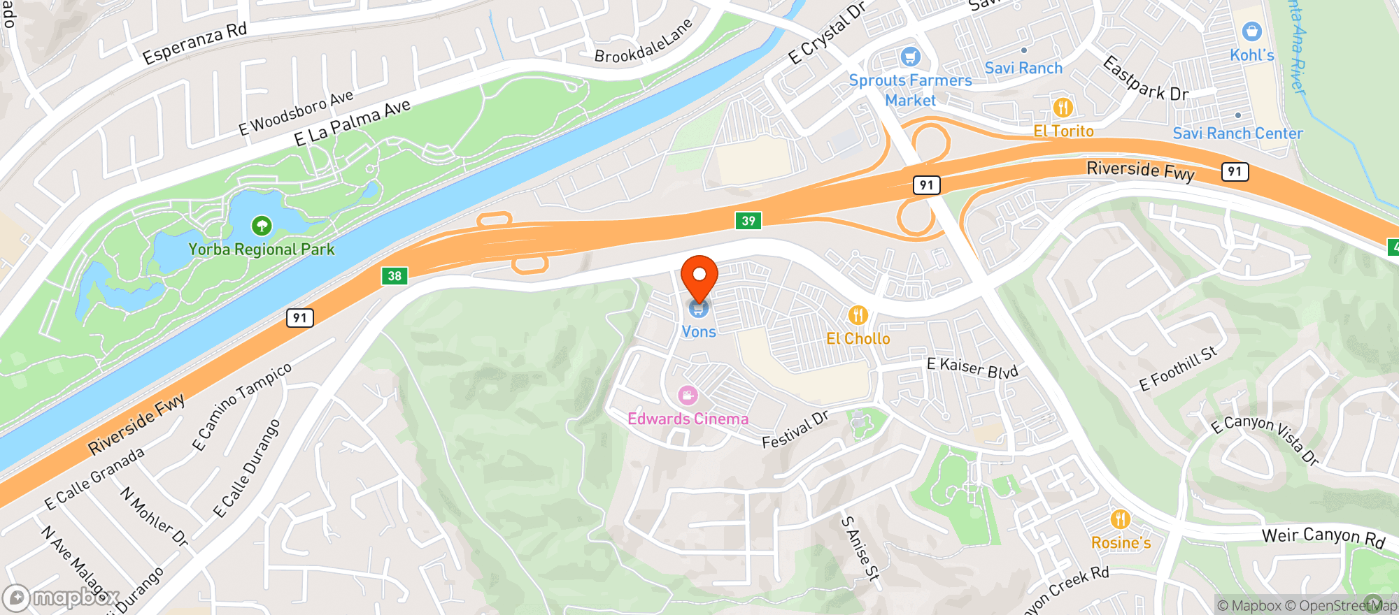 Map showing Vons