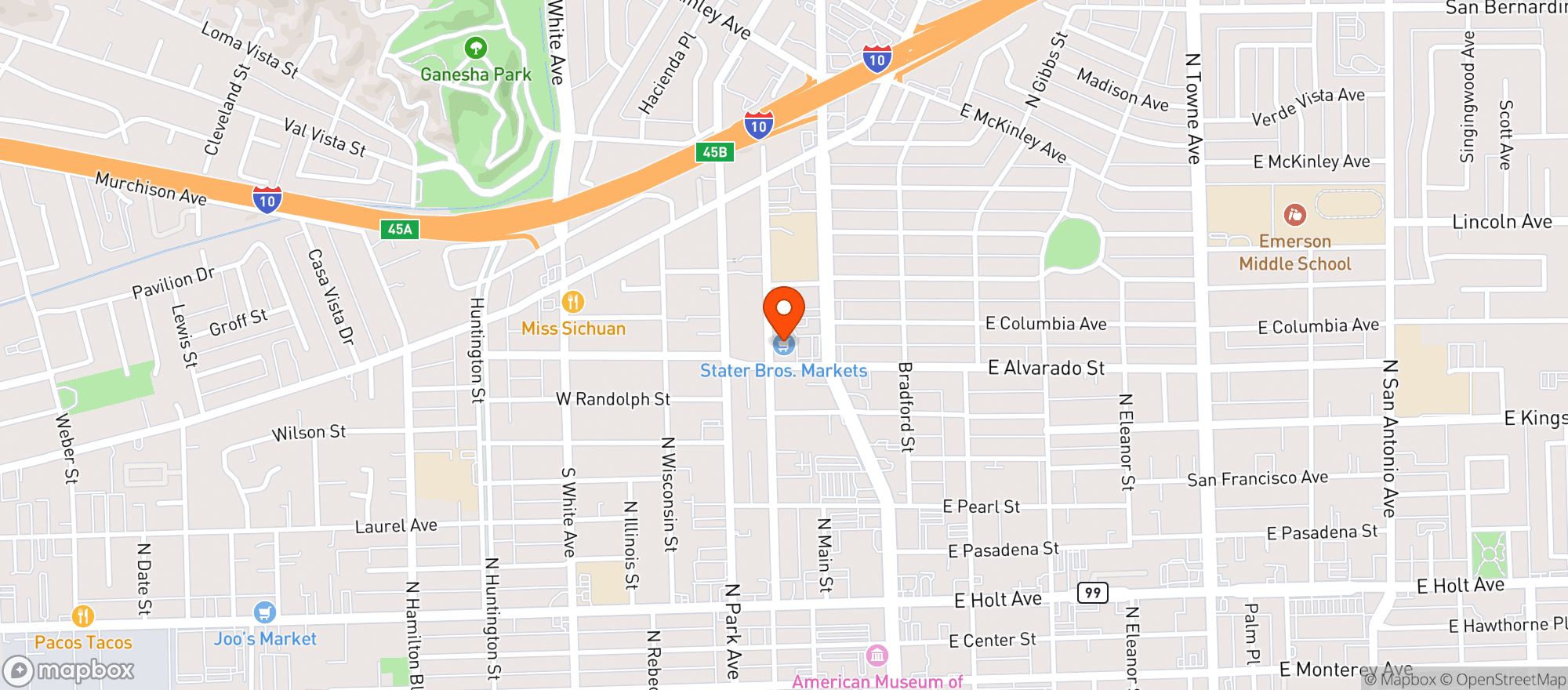 Map showing Stater Bros Markets #19