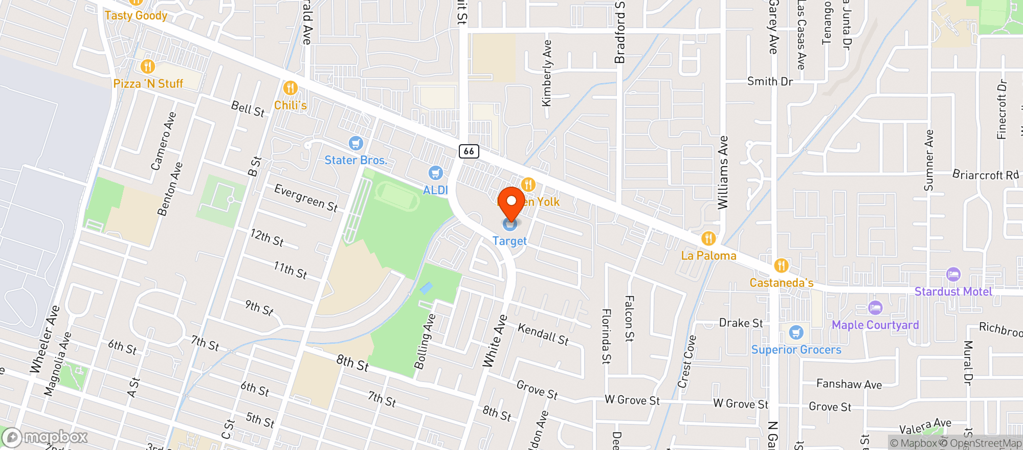 Map showing Target