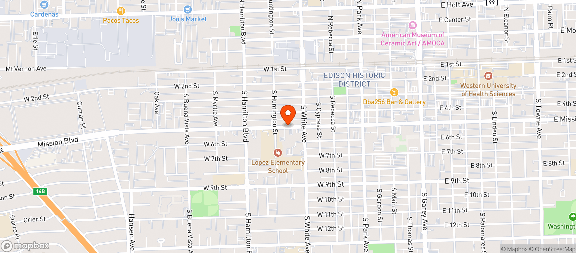 Map showing A & J Liquor