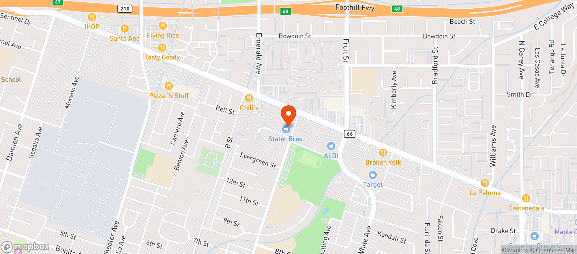 Map showing Stater Bros Markets #48