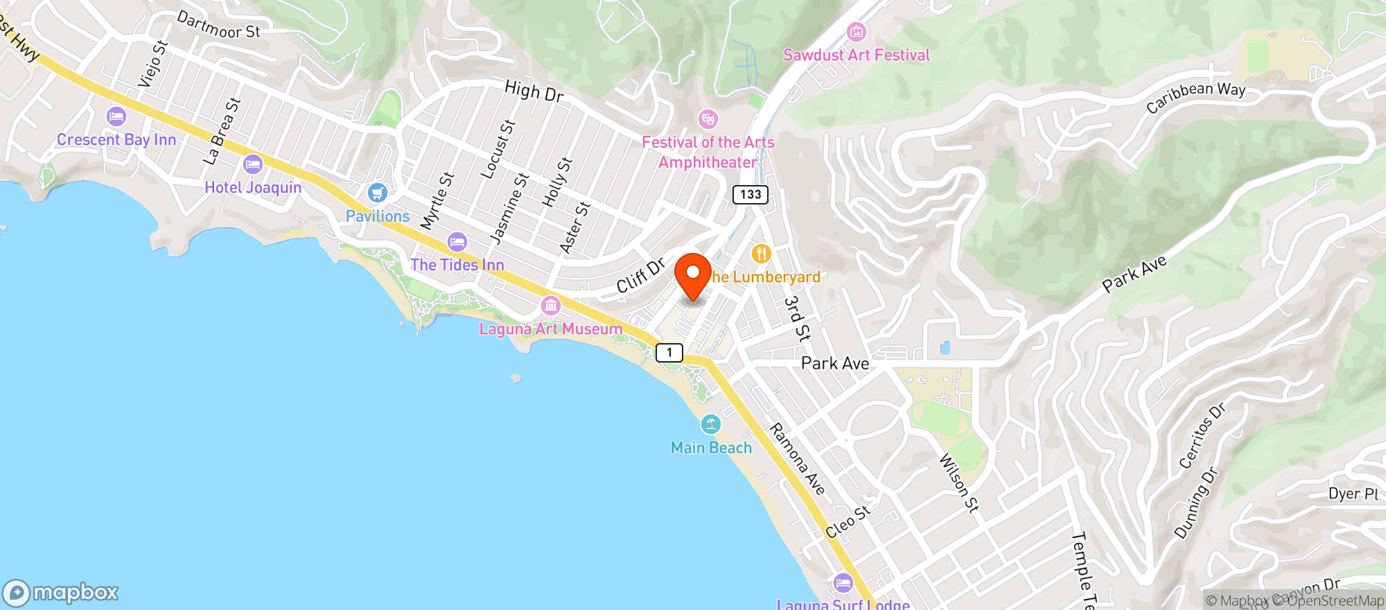 Map showing Whole Foods Market | Laguna Beach