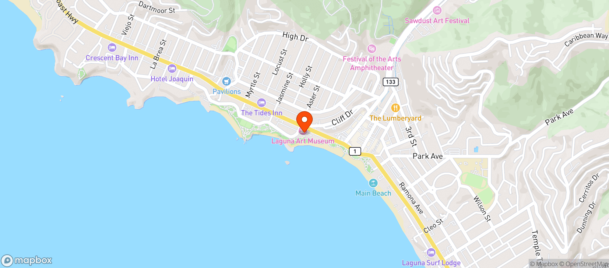 Map showing Las Brisas
