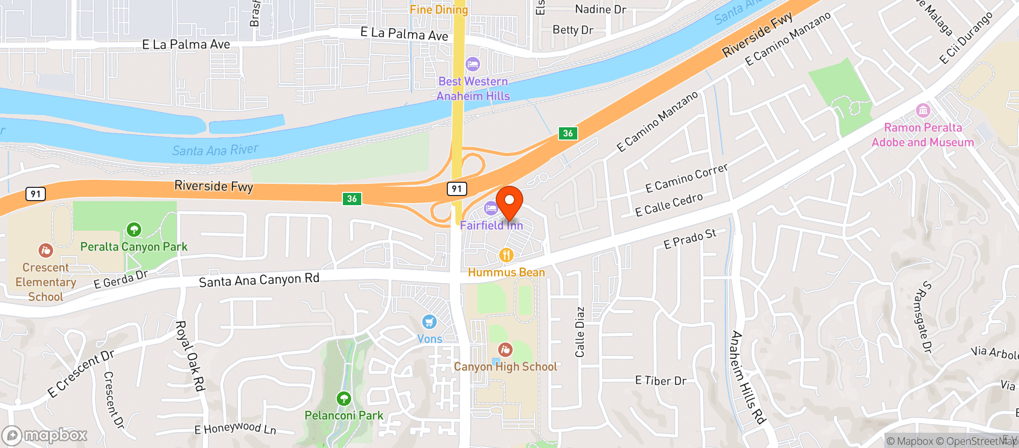 Map showing Mothers - 06 - Anaheim