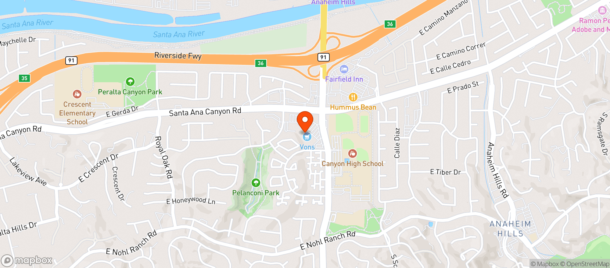 Map showing Vons