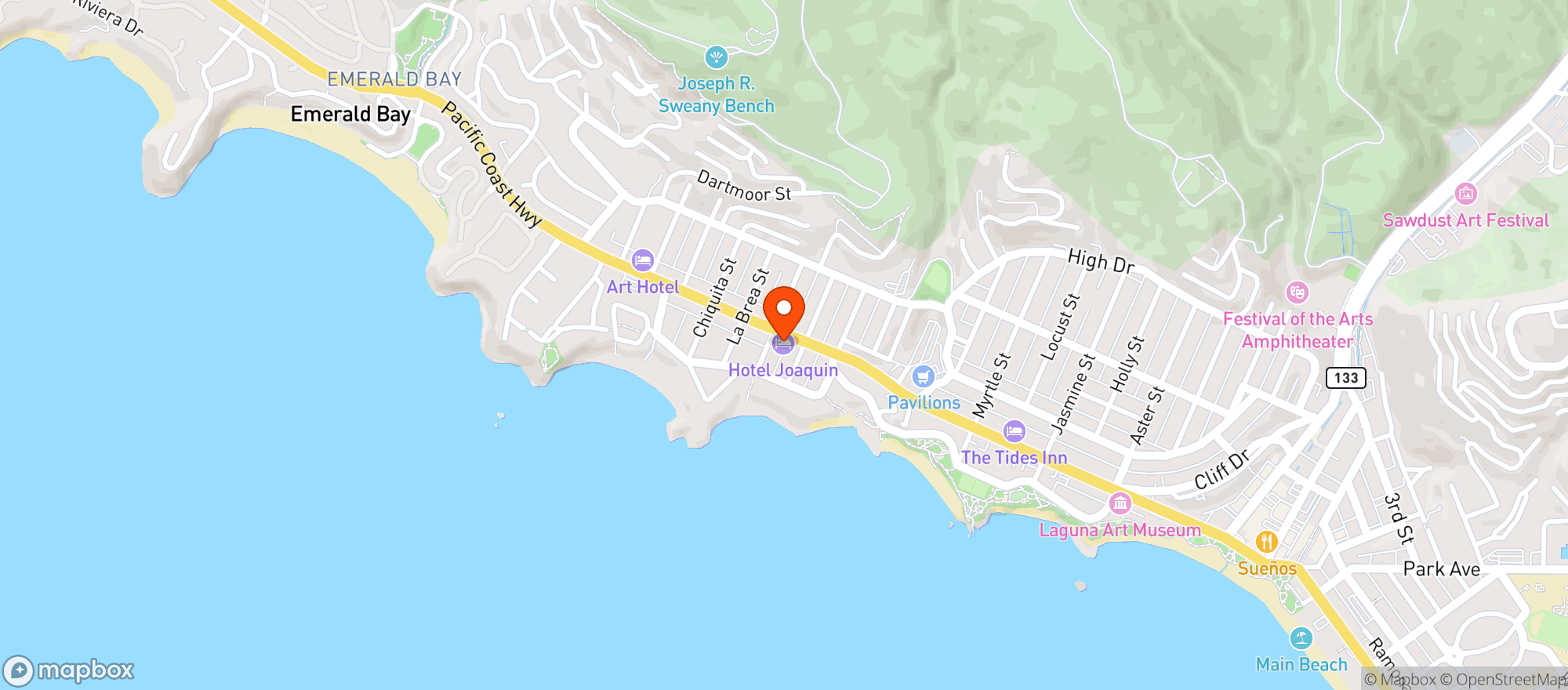 Map showing Hotel Joaquin