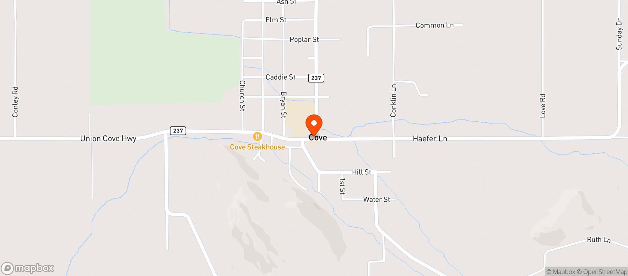 Map showing Dollars Corner Market