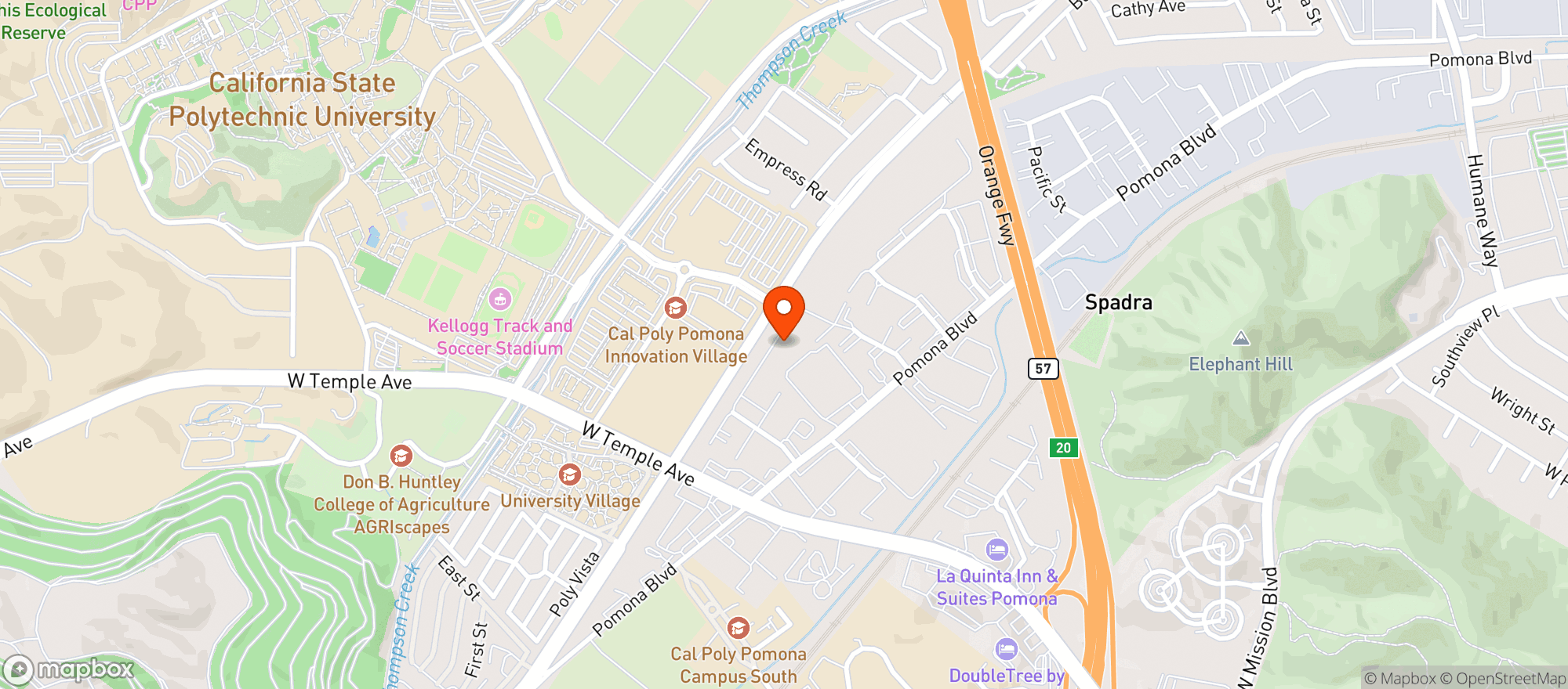 Map showing Jungle Boys Pomona