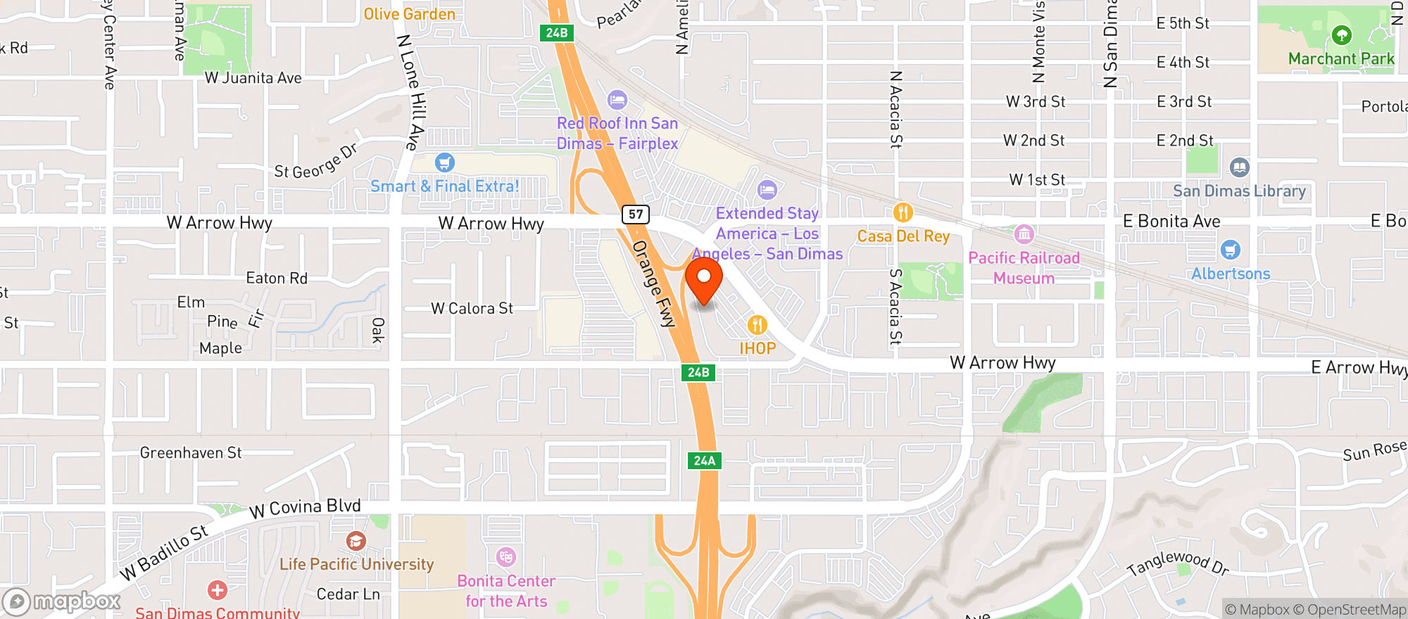 Map showing World Market San Dimas