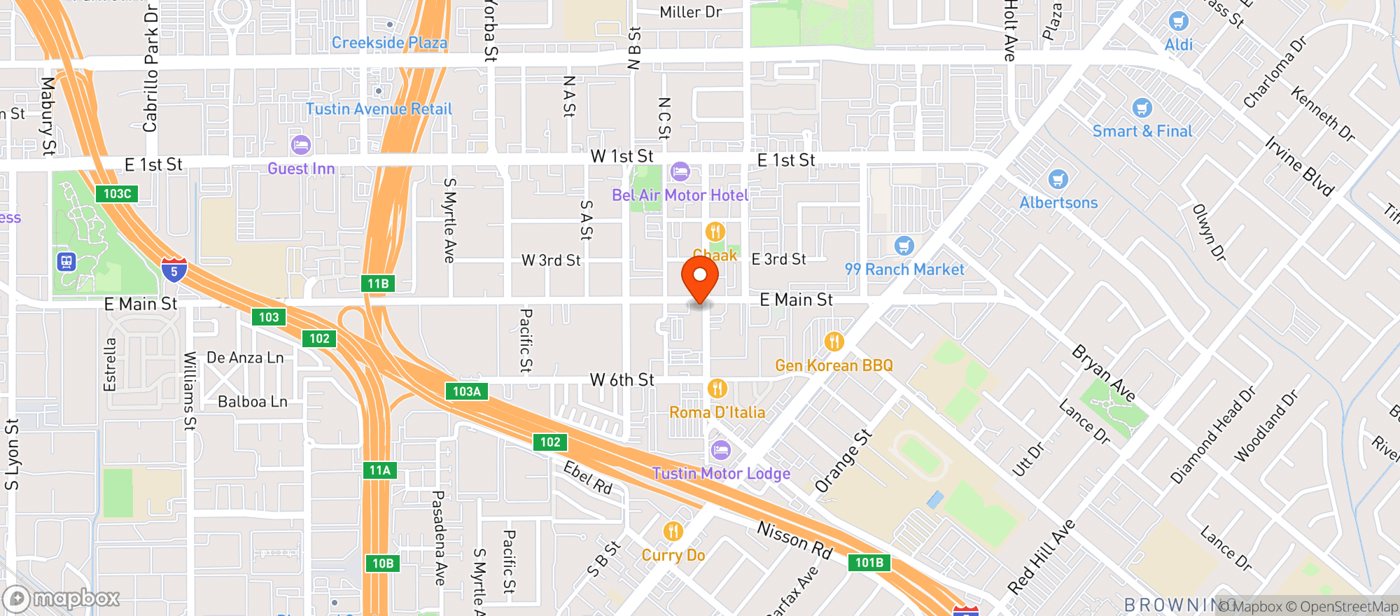 Map showing White Sparrow Coffee