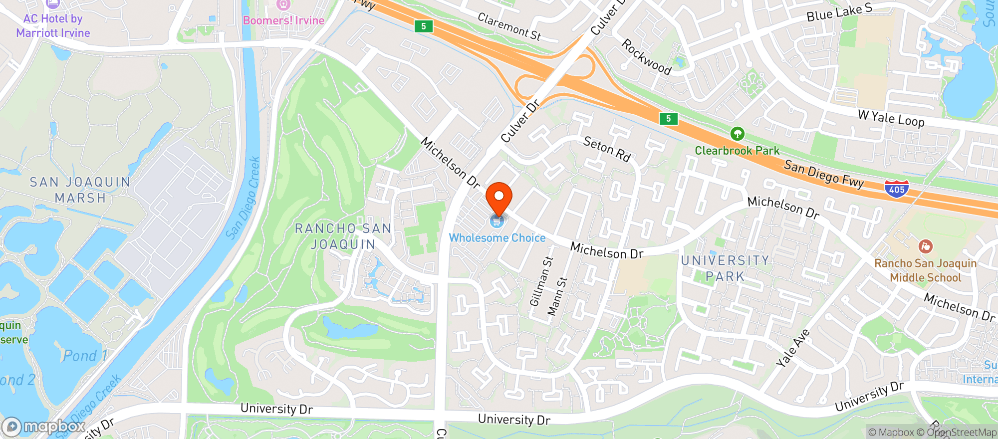 Map showing Wholesome Choice Irvine Show