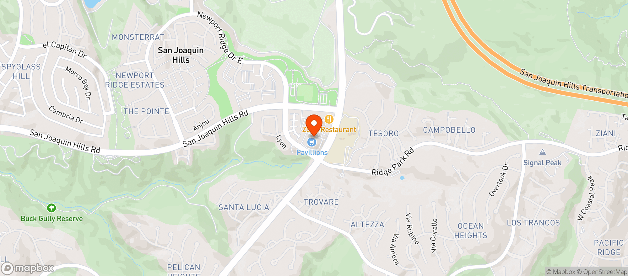 Map showing Pavilions