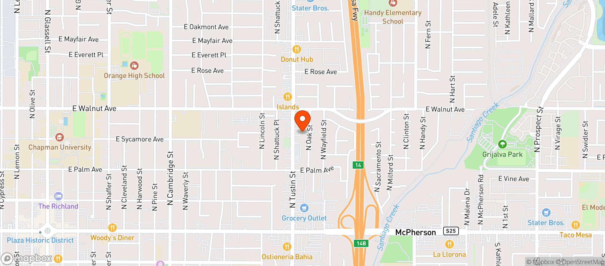 Map showing FILO SMOKE SHOP
