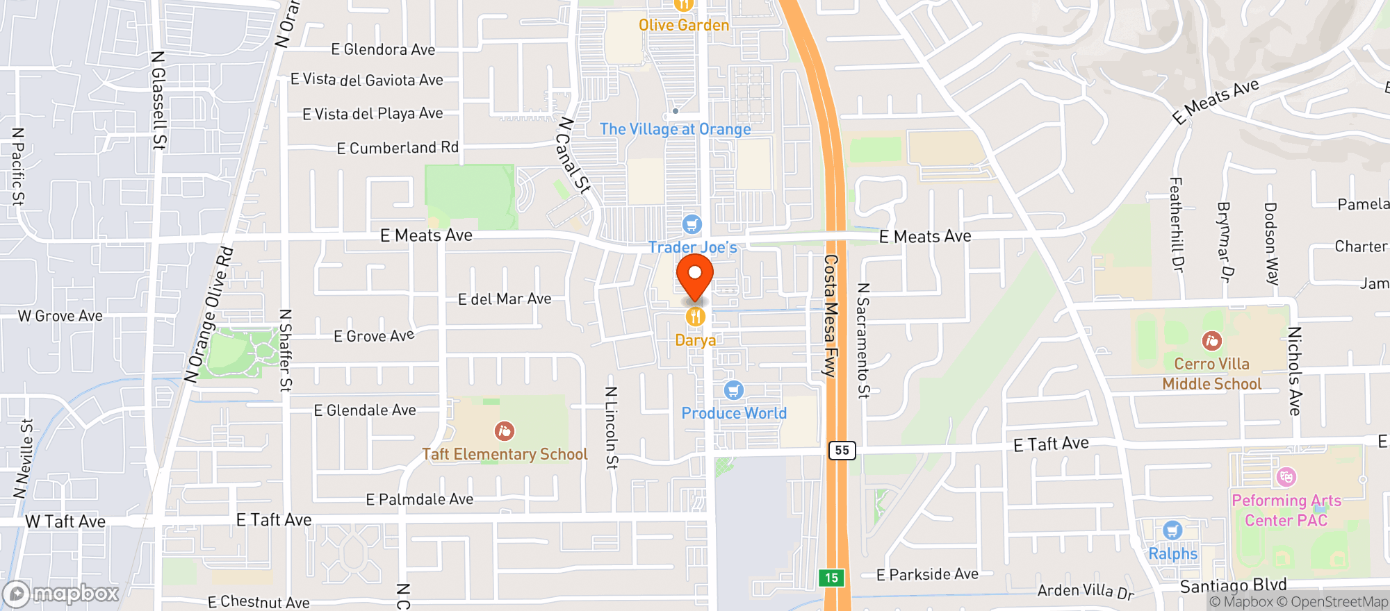Map showing BevMo