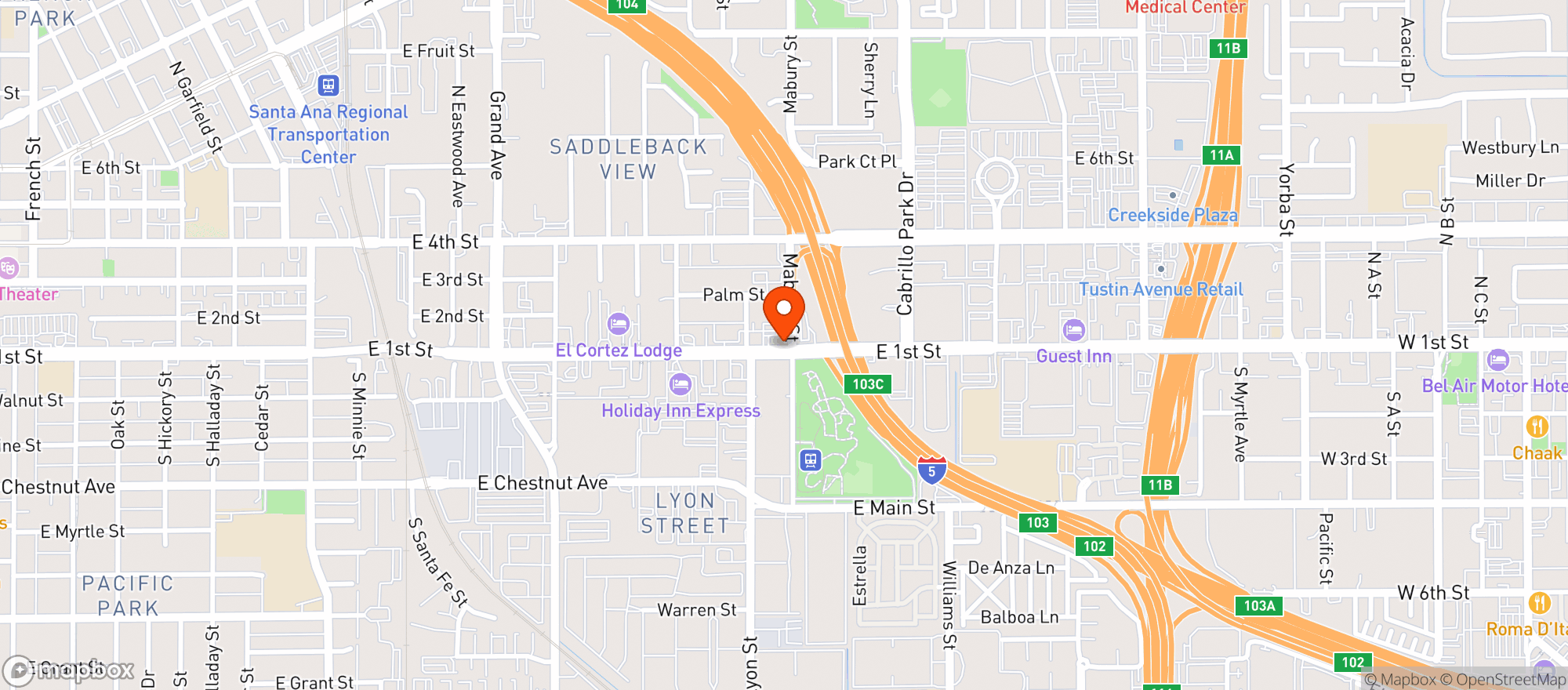 Map showing Saddleback Liquor