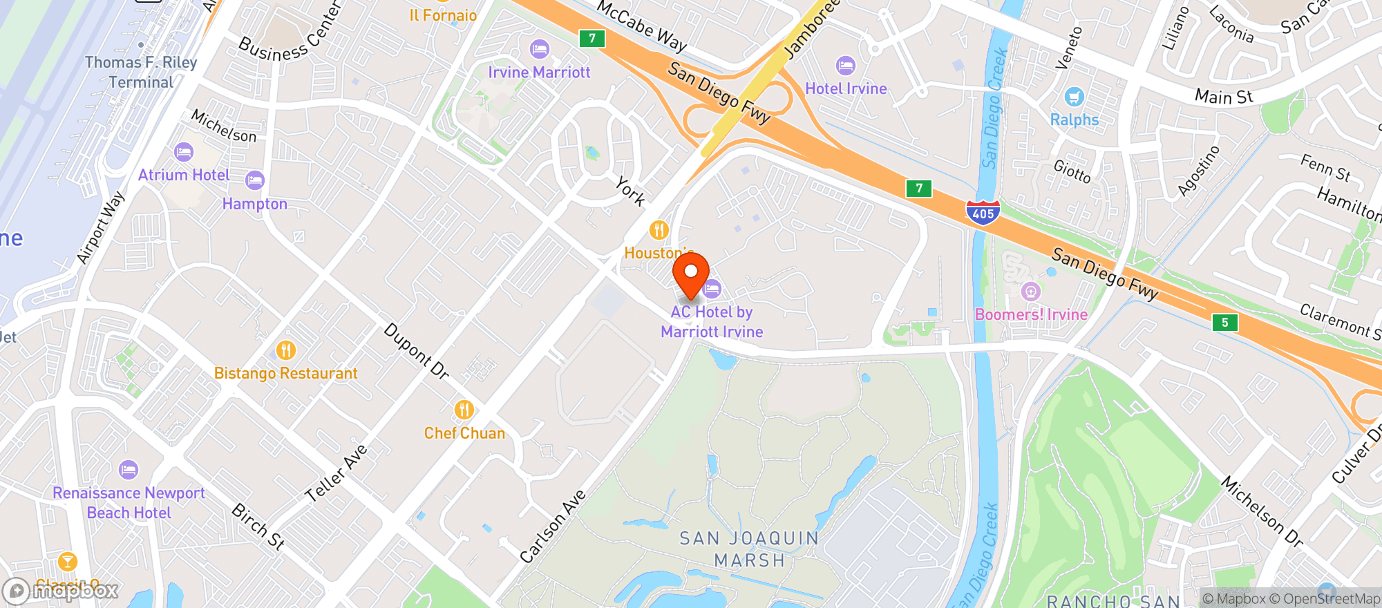 Map showing North Italia Irvine