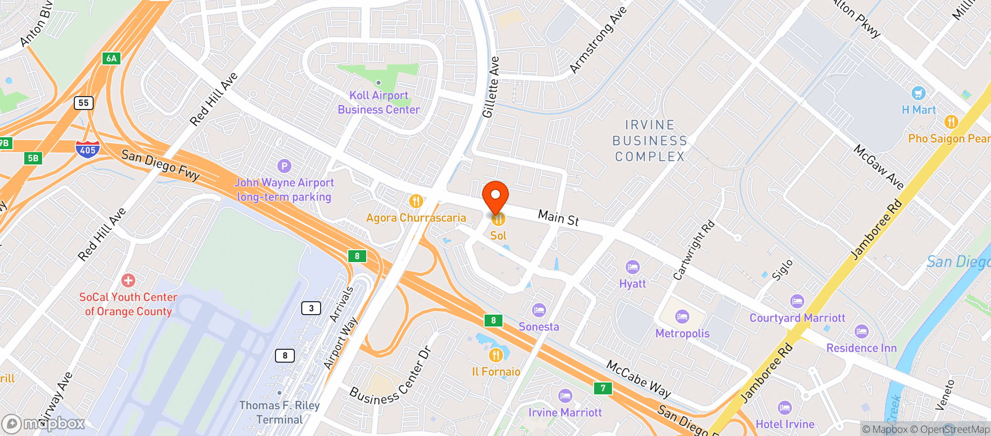 Map showing Sol Mexican Cocina