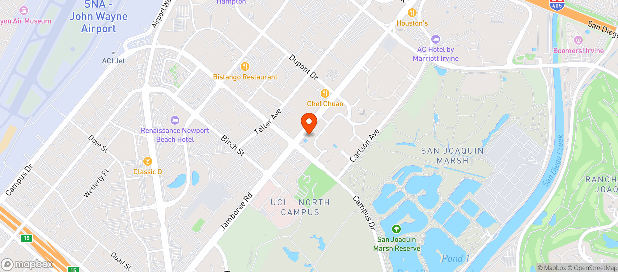 Map showing PB Villa Market - Irvine