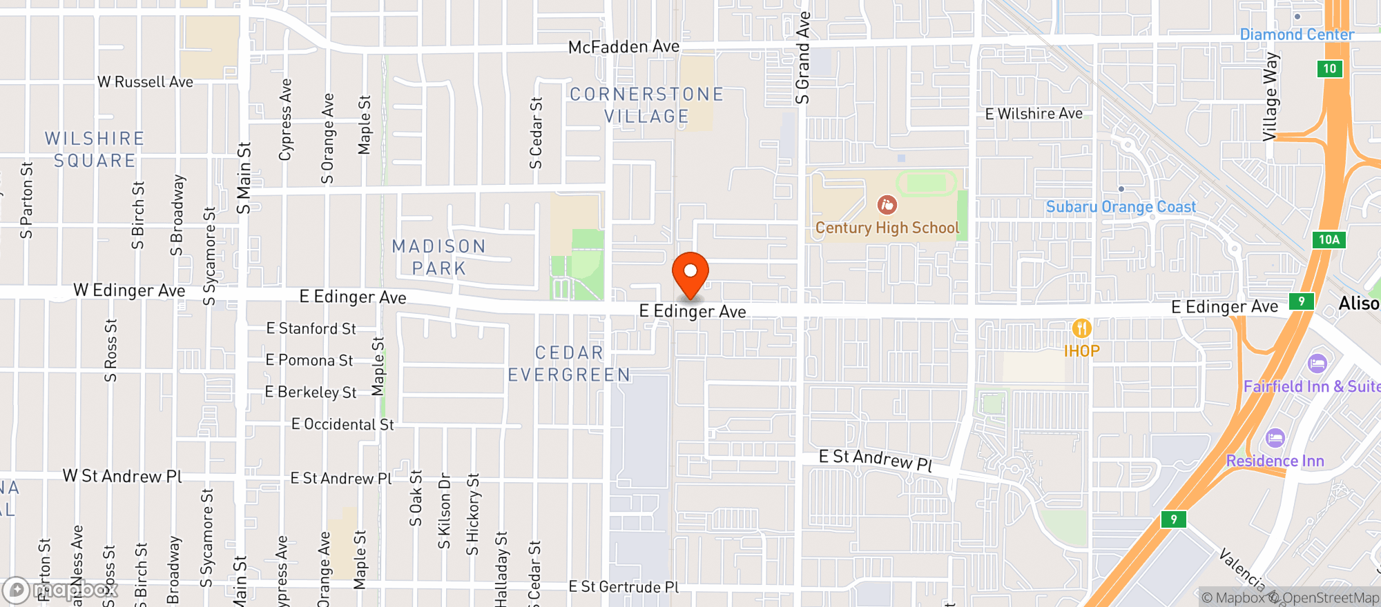 Map showing Evergreen Cannabis Dispensary