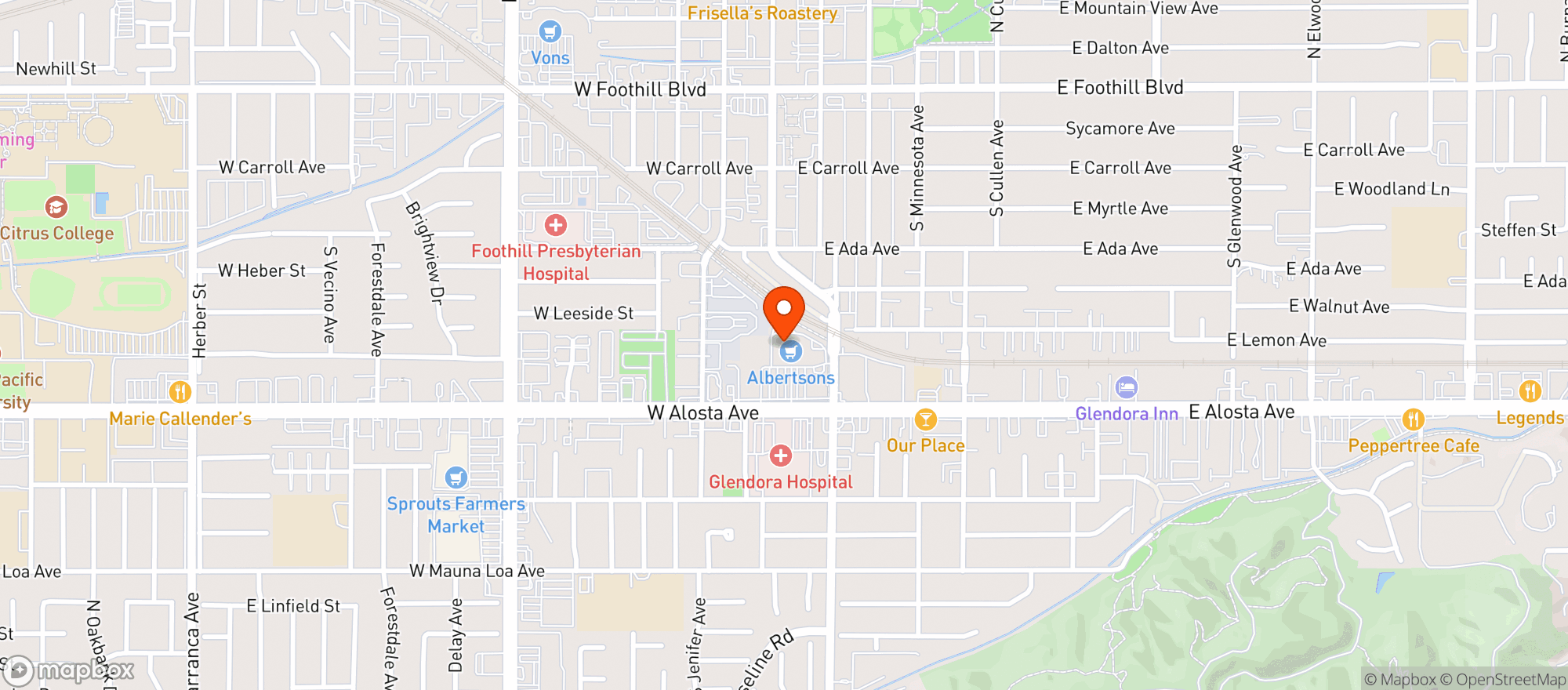 Map showing Albertsons #601
