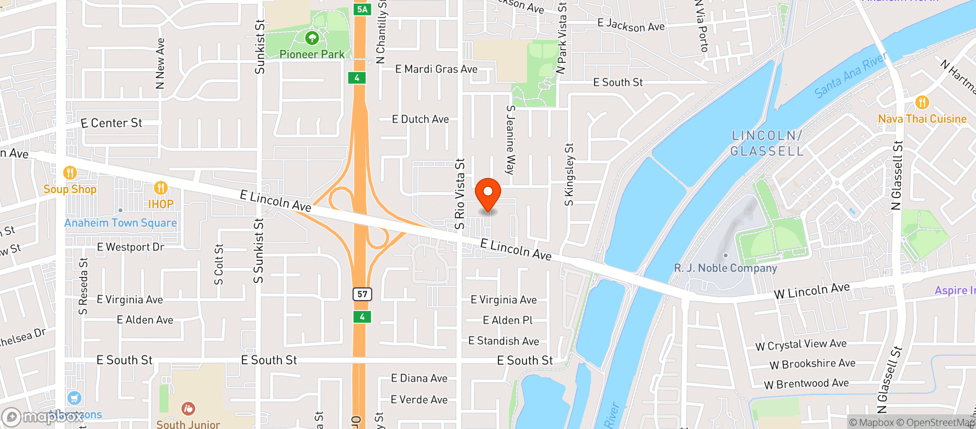Map showing Rio Vista Liquor