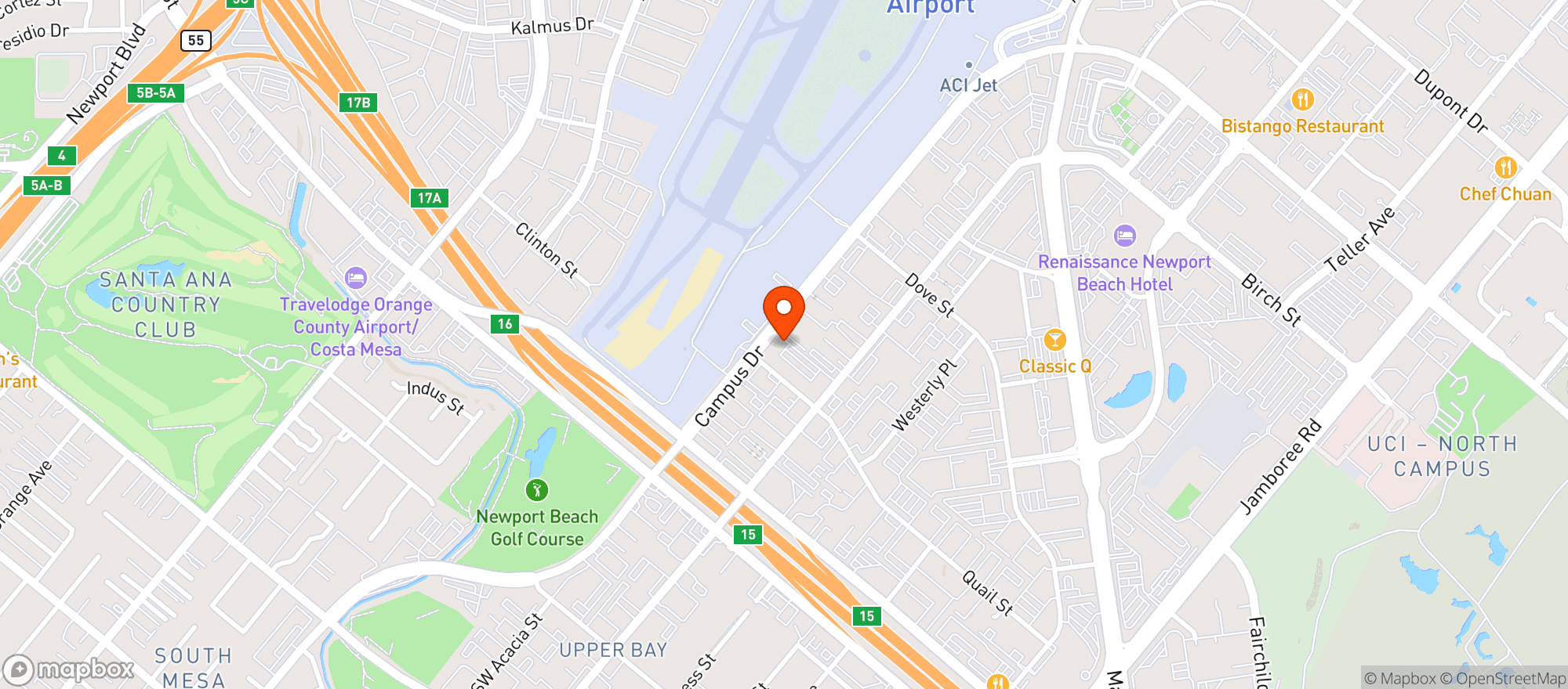 Map showing Campus Jacks Aka Jacks Shrimp