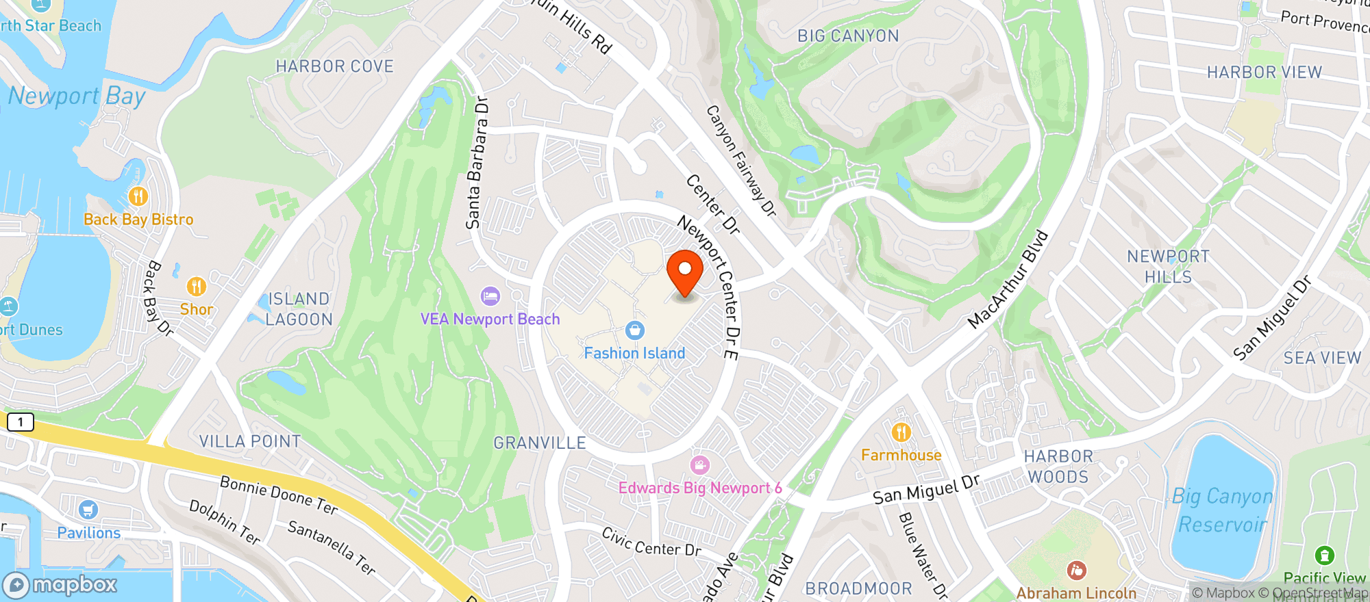Map showing Whole Foods Market | Newport Beach