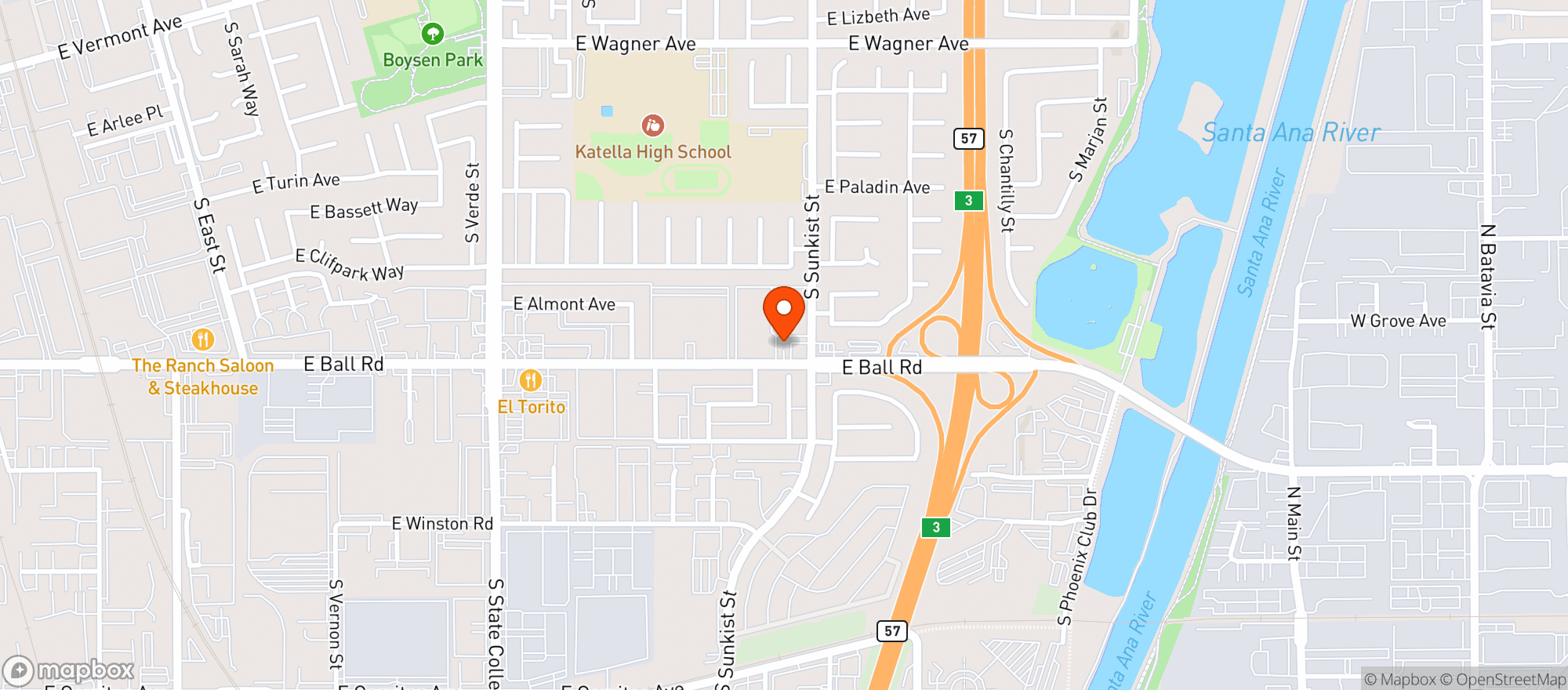 Map showing High End Liquor