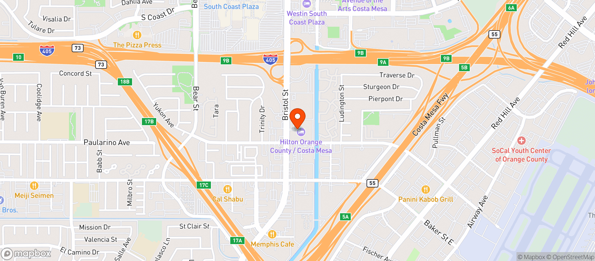 Map showing Hilton