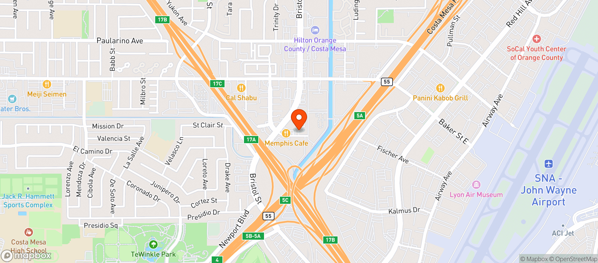 Map showing Memphis Group Warehouse