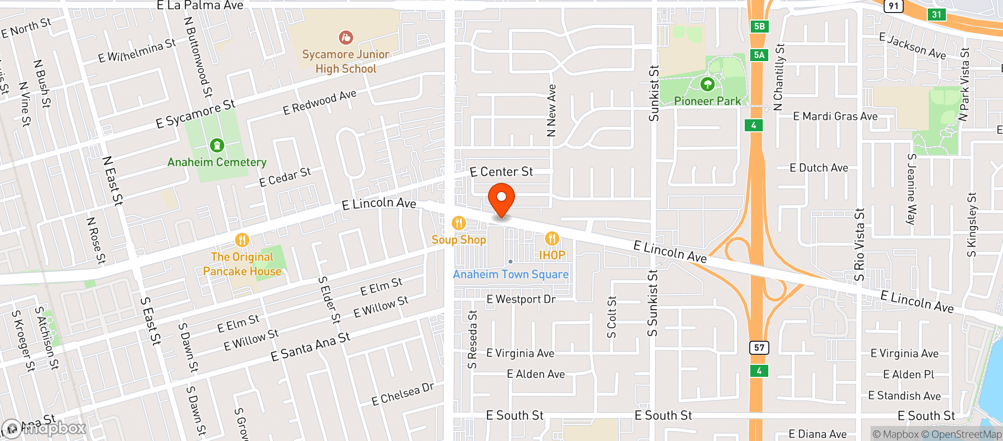 Map showing Applebees Grill & Bar