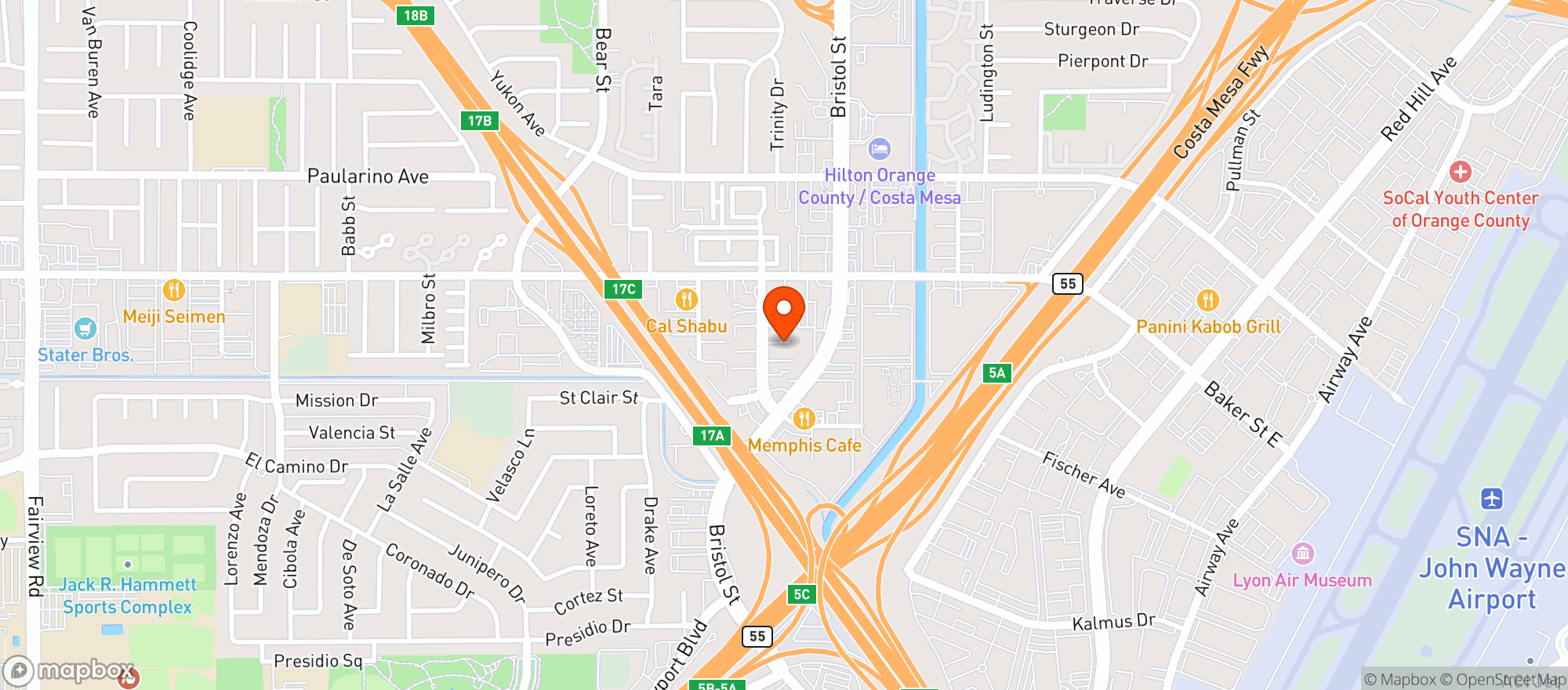Map showing Work in Progress