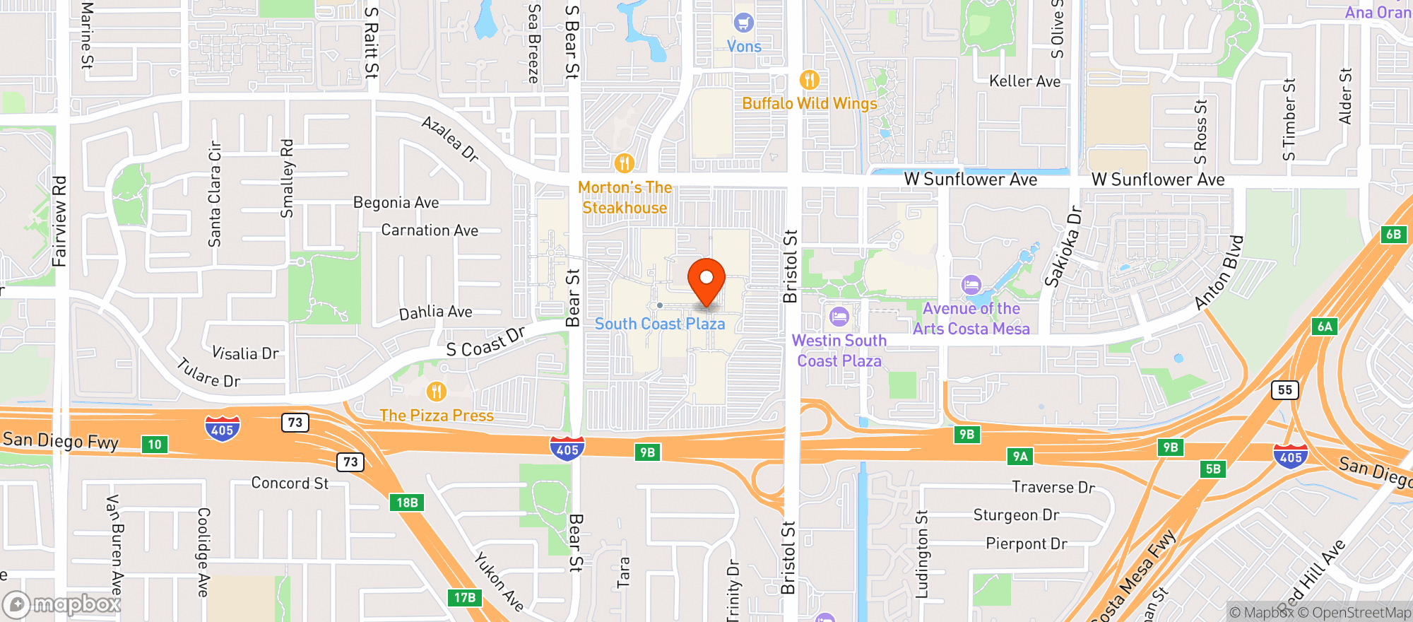 Map showing Sessions West Coast Deli