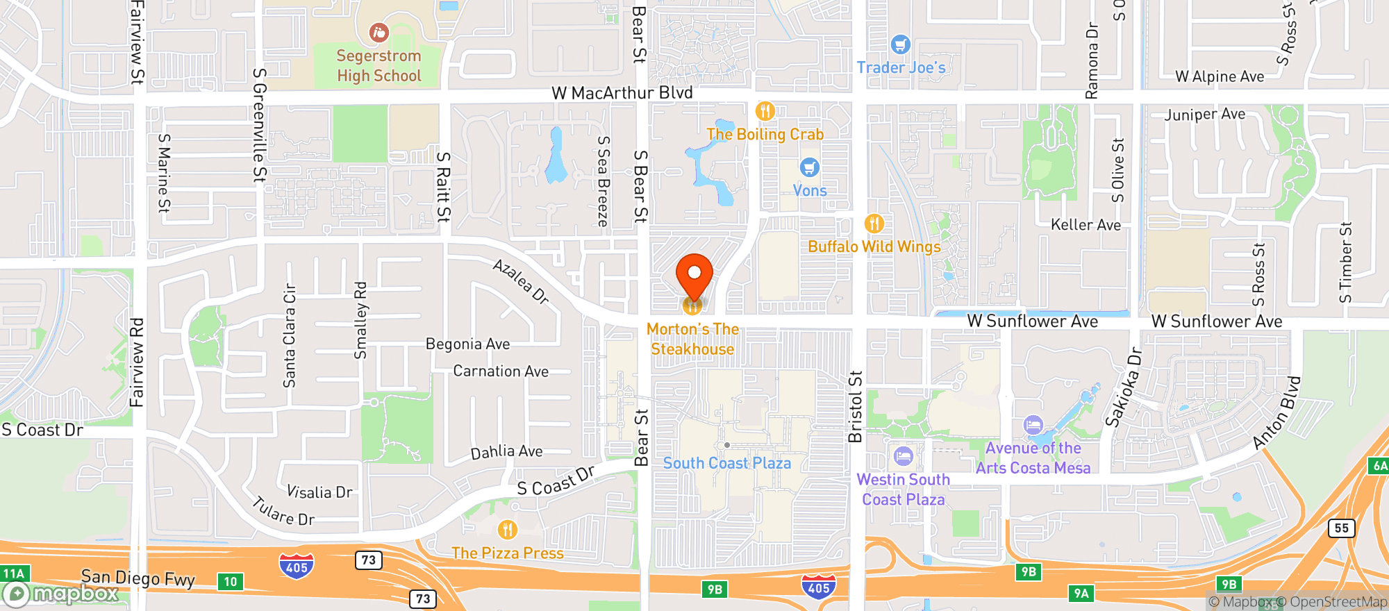 Map showing Mortons The Steakhouse #1151