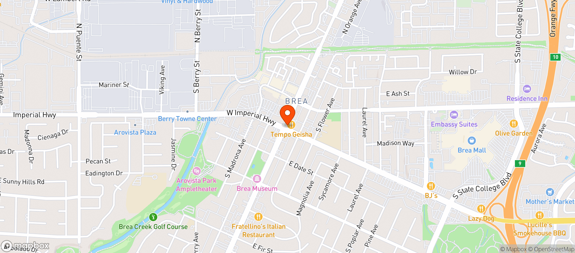 Map showing World Market Brea