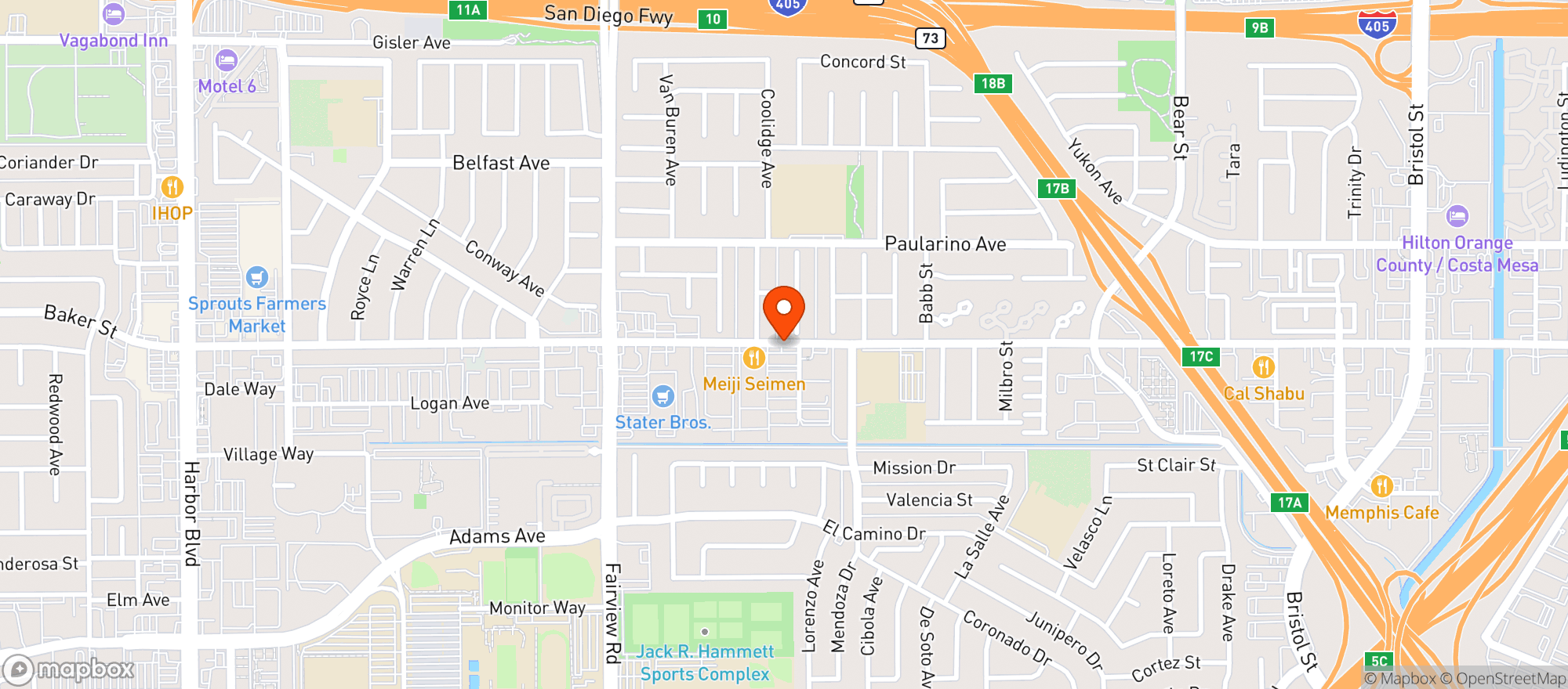 Map showing Bucks Liquor Bin