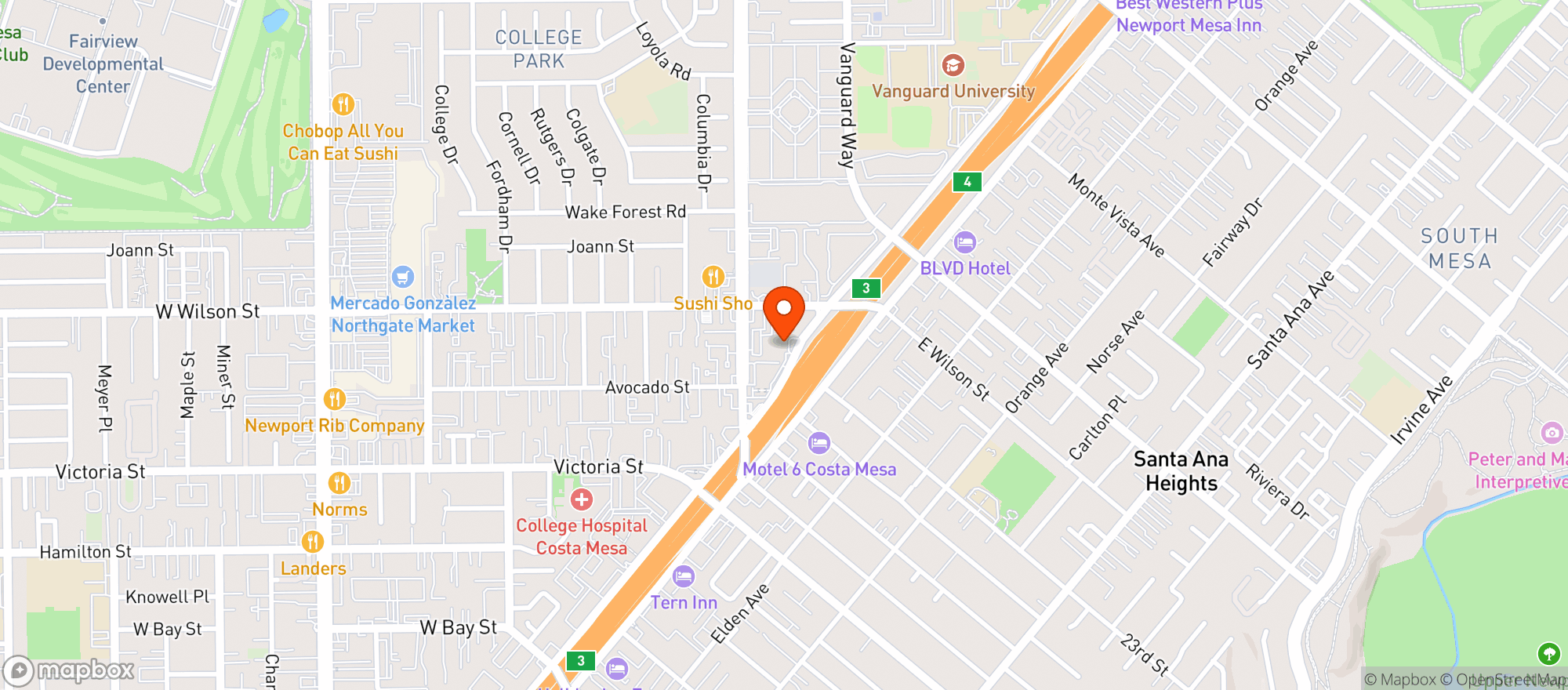 Map showing Culture - Costa Mesa