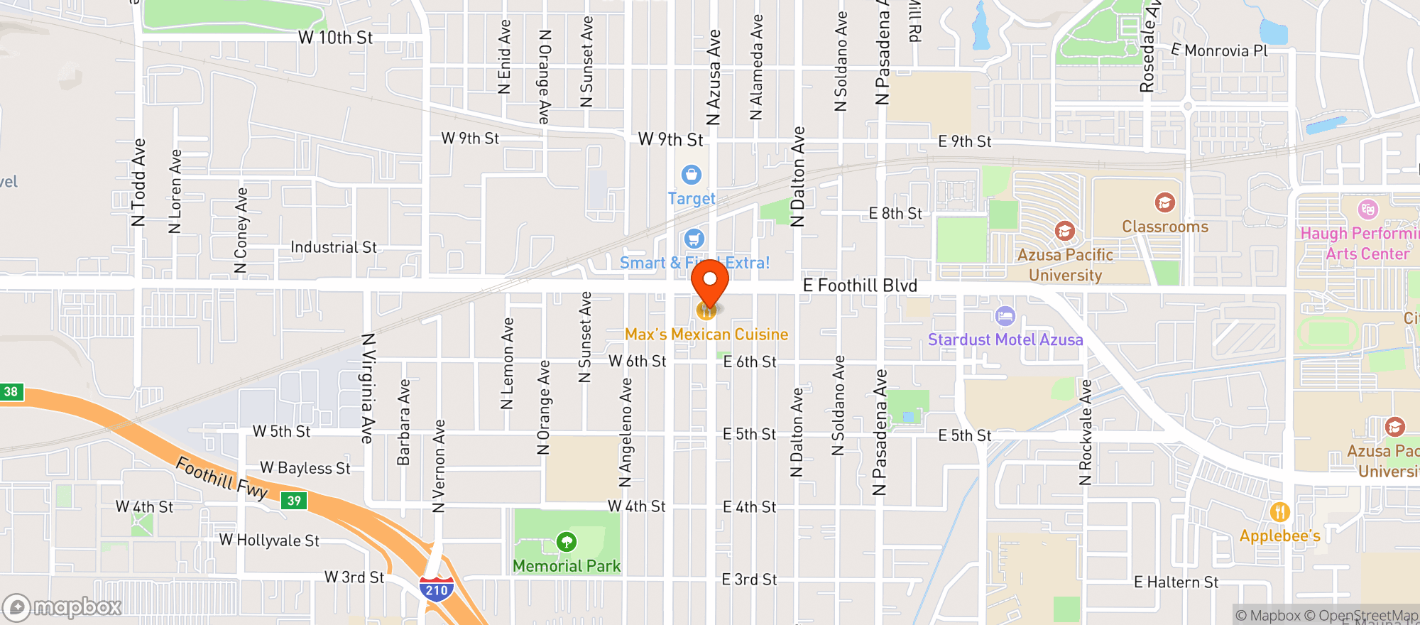 Map showing Maxs Mexican Cuisine