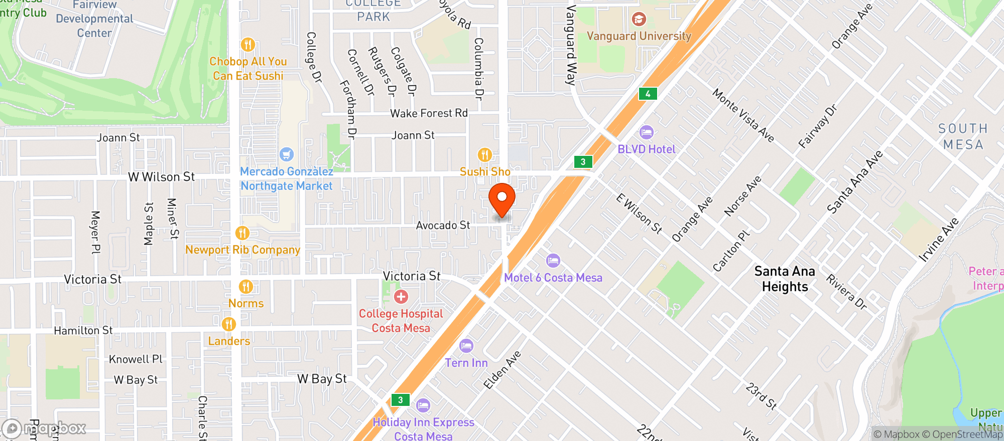 Map showing Sunrise Liquor & Food Store