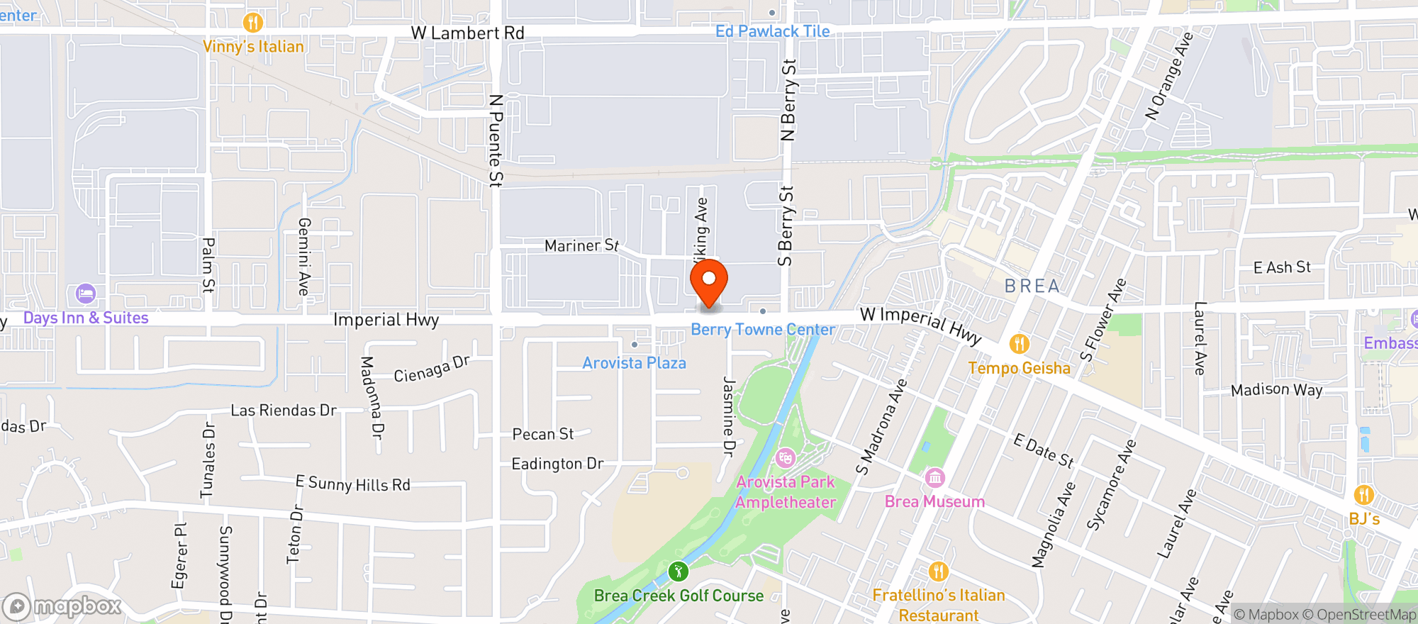 Map showing Victoria Market & Liquor - Brea