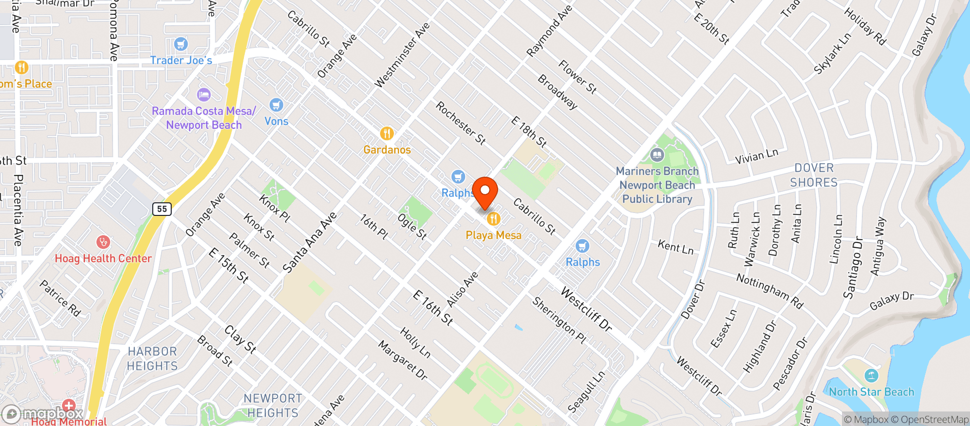 Map showing Sports Nutrition Superstore - Costa Mesa_2
