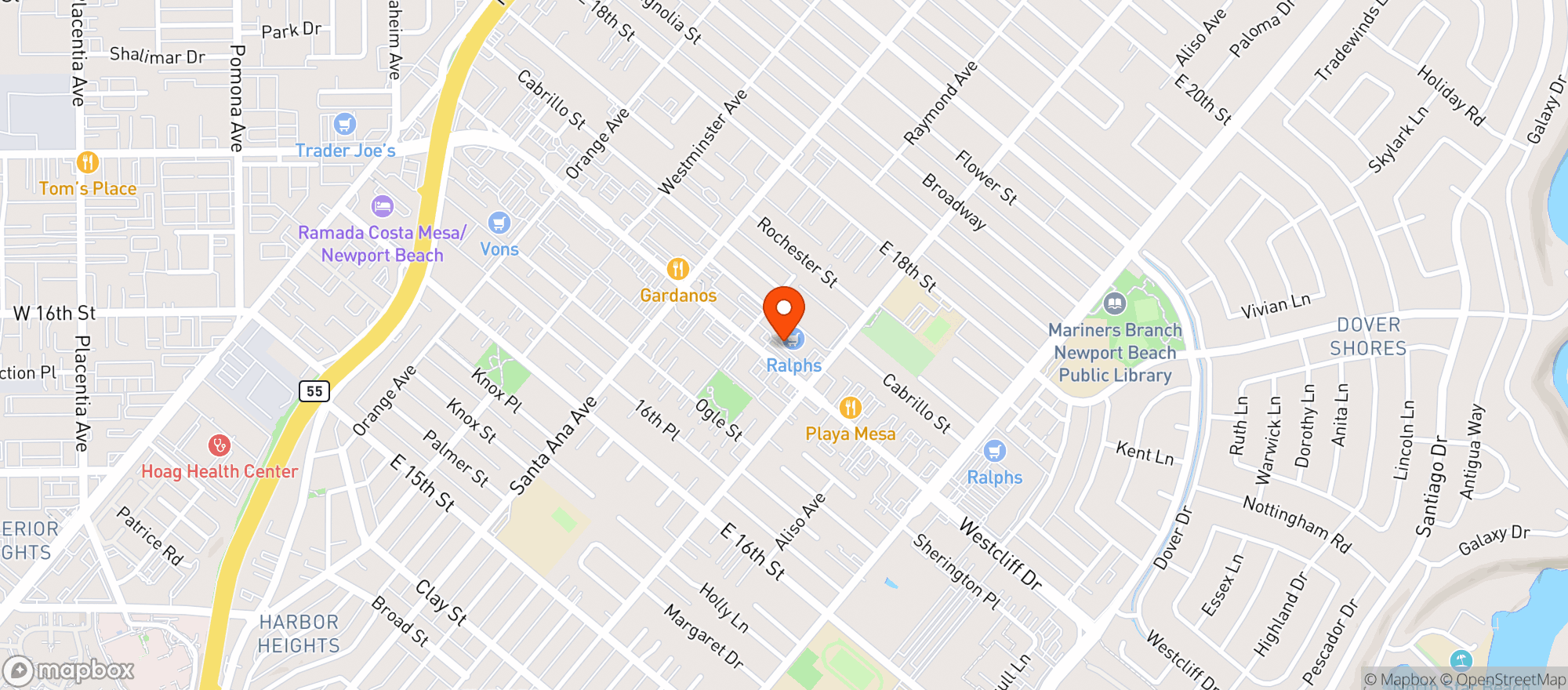 Map showing Ralphs