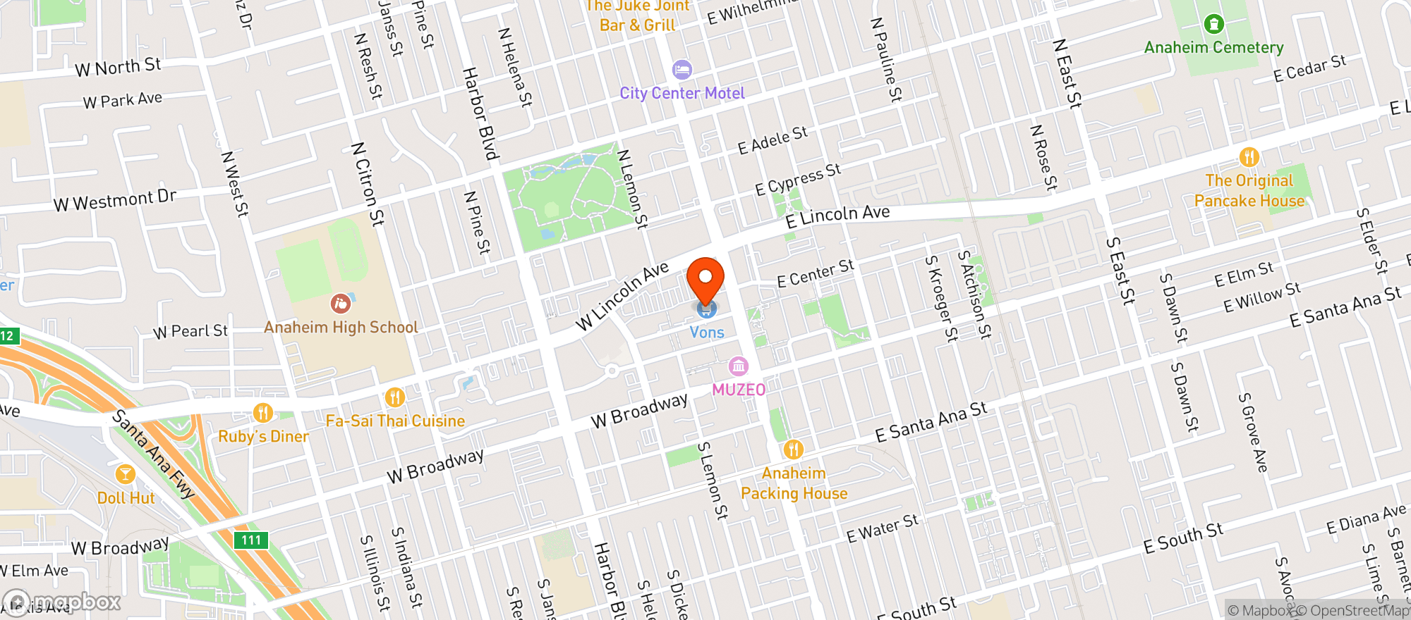 Map showing Vons
