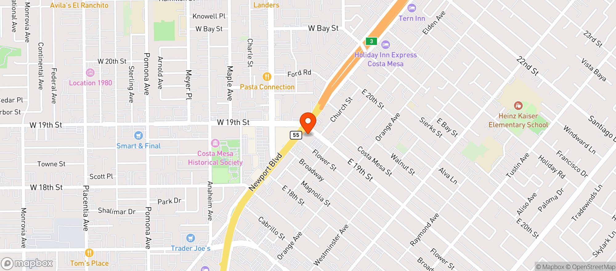 Map showing Mothers - 01 - Costa Mesa