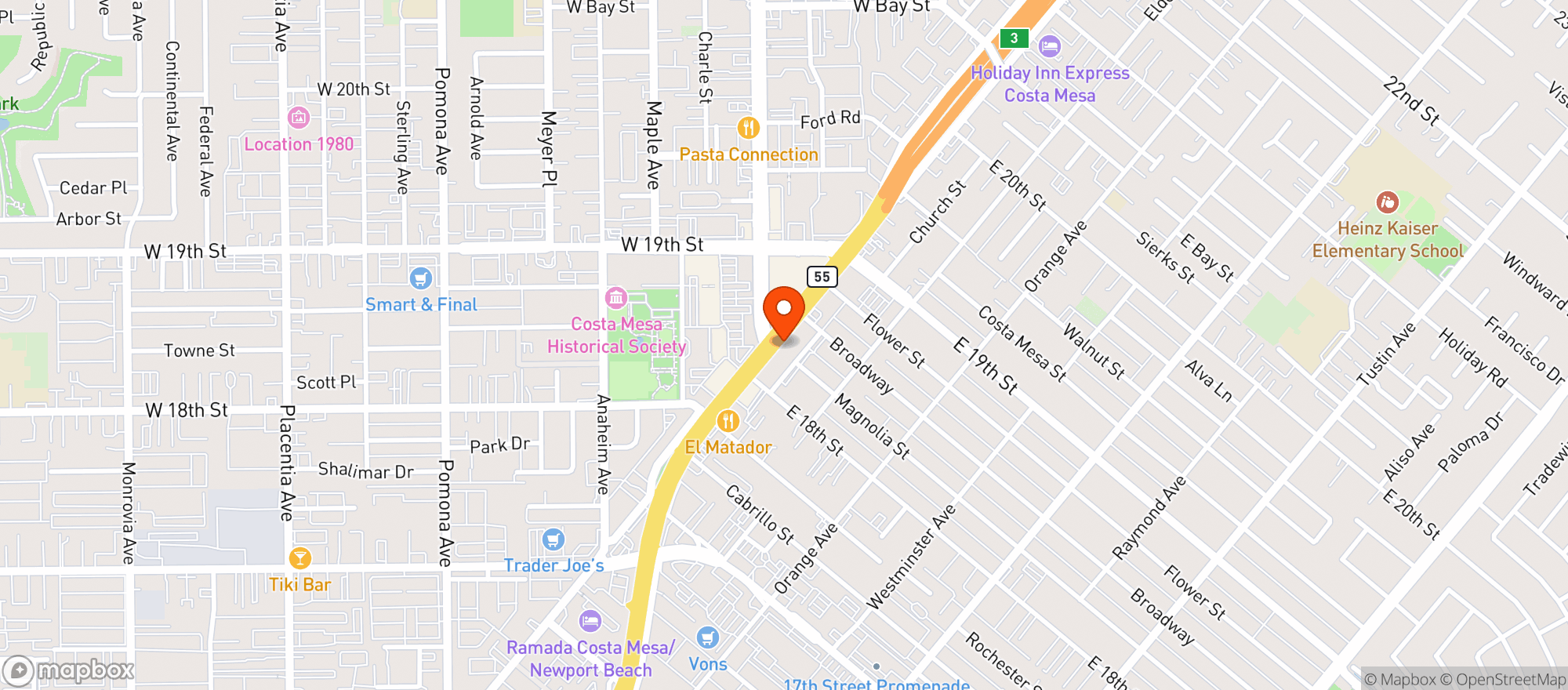Map showing The Boulevard
