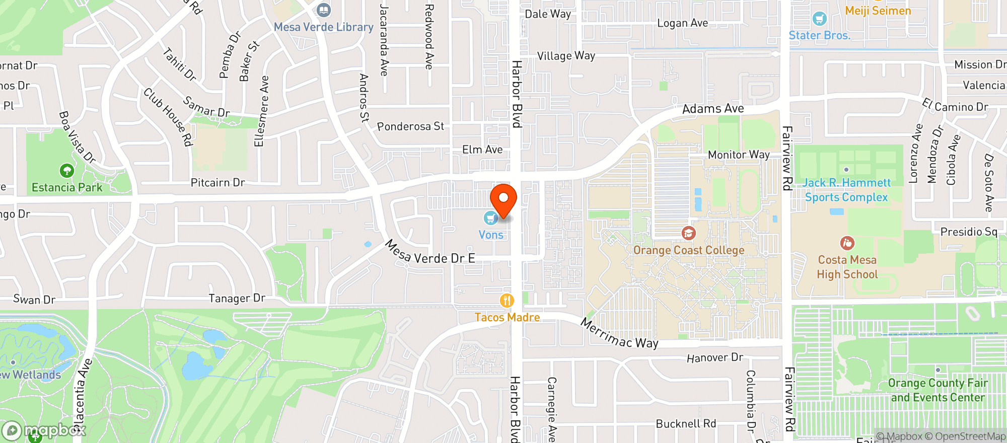 Map showing Vons