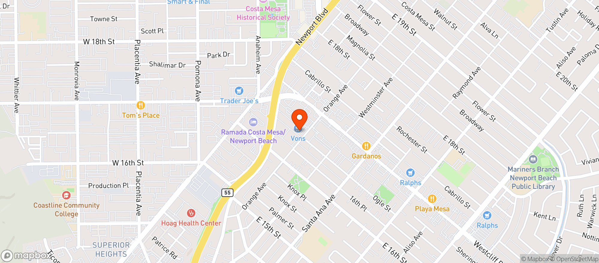 Map showing Vons