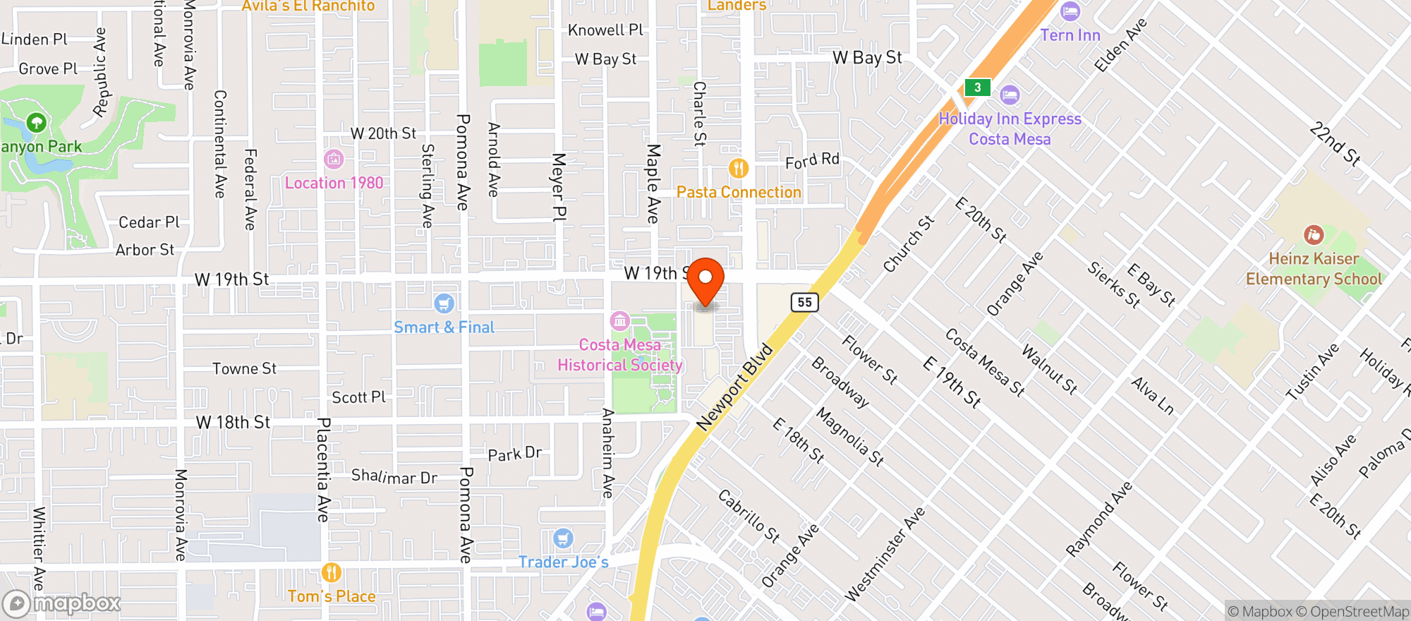 Map showing BevMo