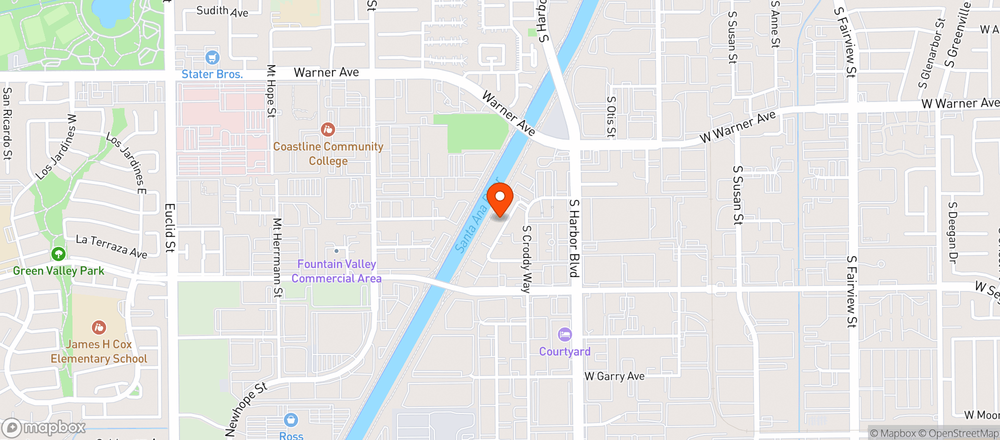 Map showing Jade Room - Santa Ana
